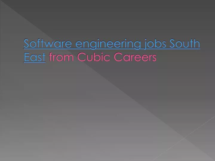 software engineering jobs south east from cubic careers