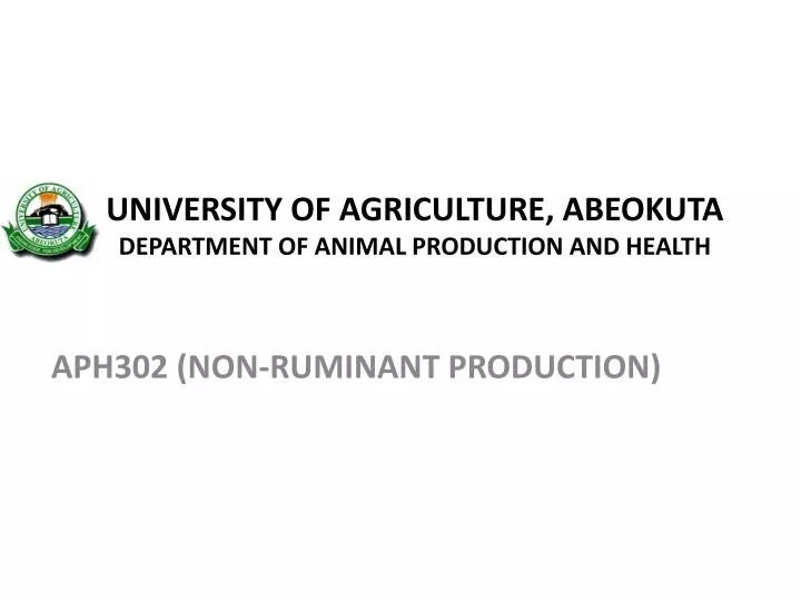 university of agriculture abeokuta department of animal production and health