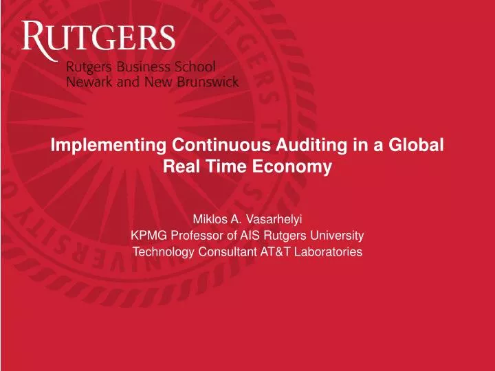 implementing continuous auditing in a global real time economy