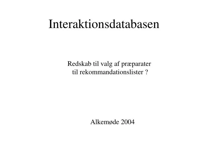 interaktionsdatabasen