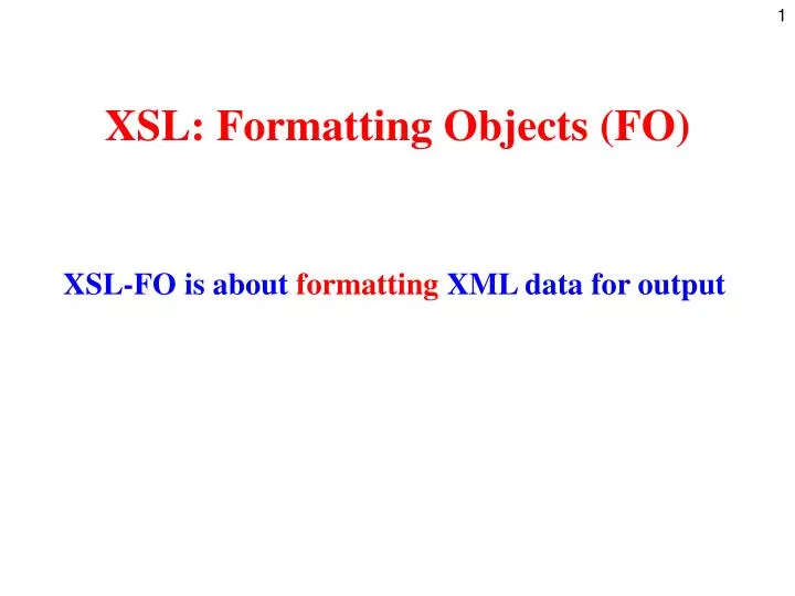 xsl formatting objects fo