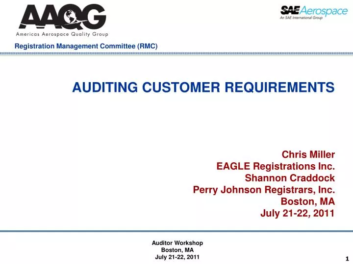 auditing customer requirements