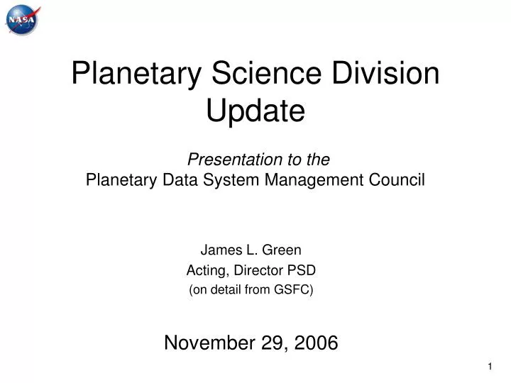 planetary science division update presentation to the planetary data system management council