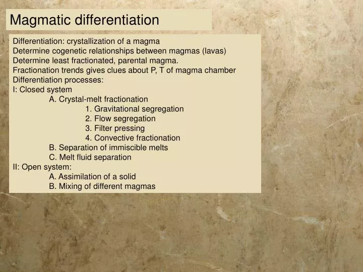 magmatic differentiation