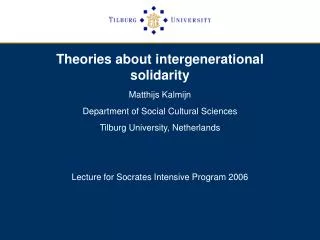 Theories about intergenerational solidarity