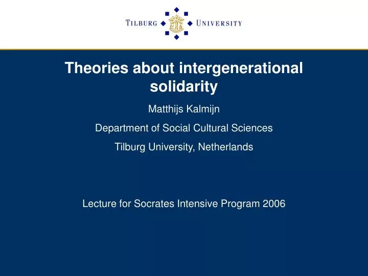 theories about intergenerational solidarity