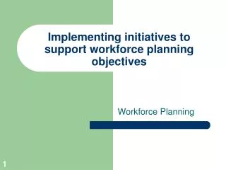 Implementing initiatives to support workforce planning objectives