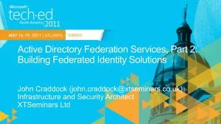 Active Directory Federation Services, Part 2: Building Federated Identity Solutions