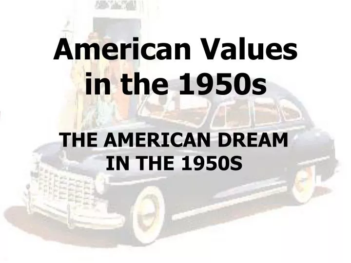 american values in the 1950s