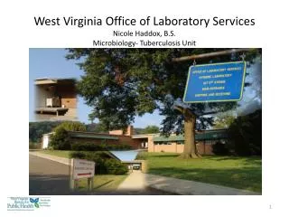 West Virginia Office of Laboratory Services Nicole Haddox, B.S. Microbiology- Tuberculosis Unit