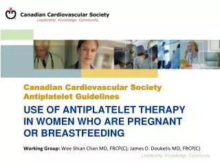 Canadian Cardiovascular Society Antiplatelet Guidelines