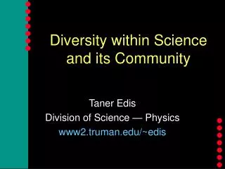 Diversity within Science and its Community