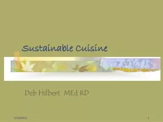 Sustainable Cuisine