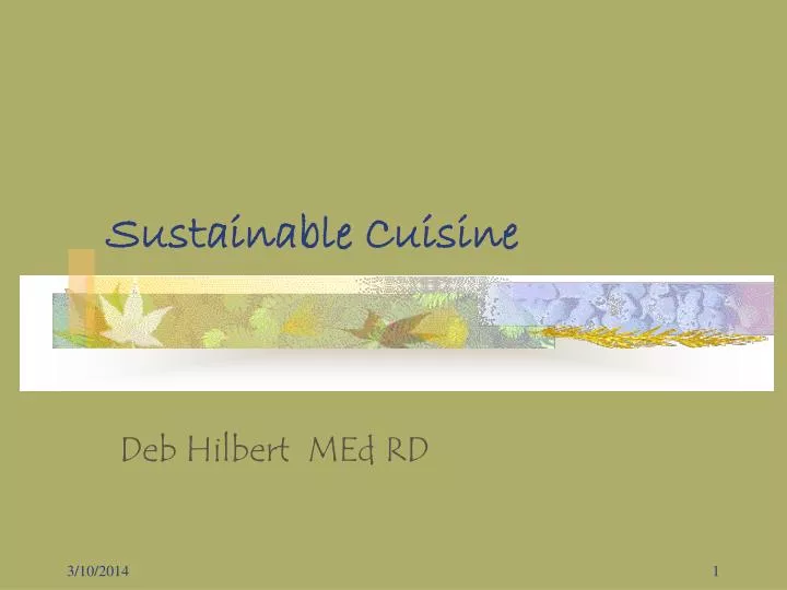 sustainable cuisine
