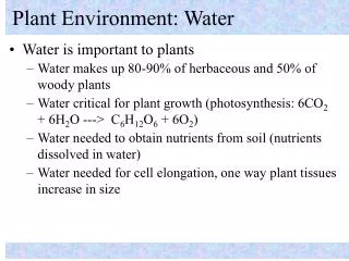 Plant Environment: Water