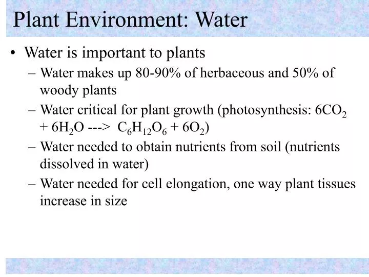 plant environment water