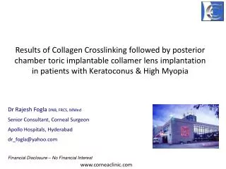 Results of Collagen Crosslinking followed by posterior chamber toric implantable collamer lens implantation in p