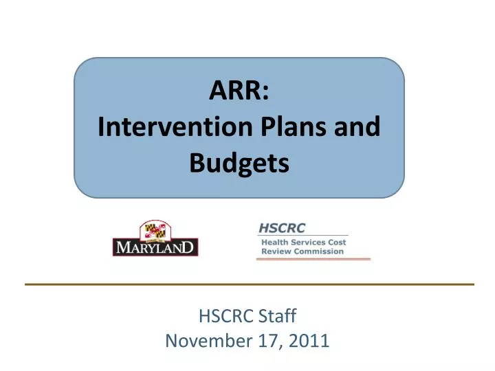arr intervention plans and budgets