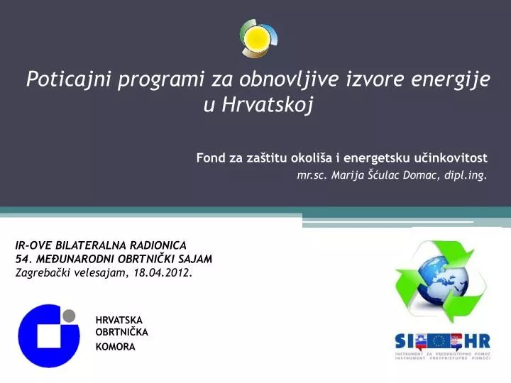 poticajni programi za obnovljive izvore energije u hrvatskoj