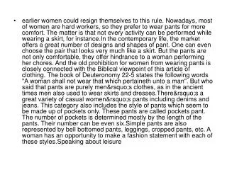 earlier women could resign themselves to this rule