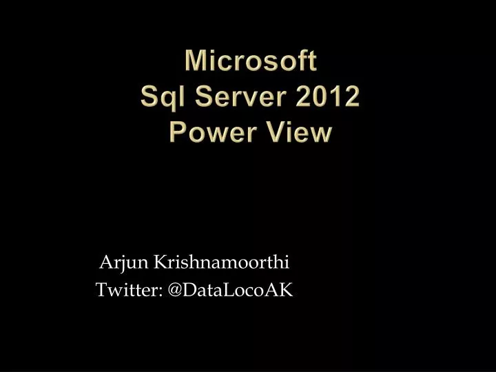 microsoft sql server 2012 power view