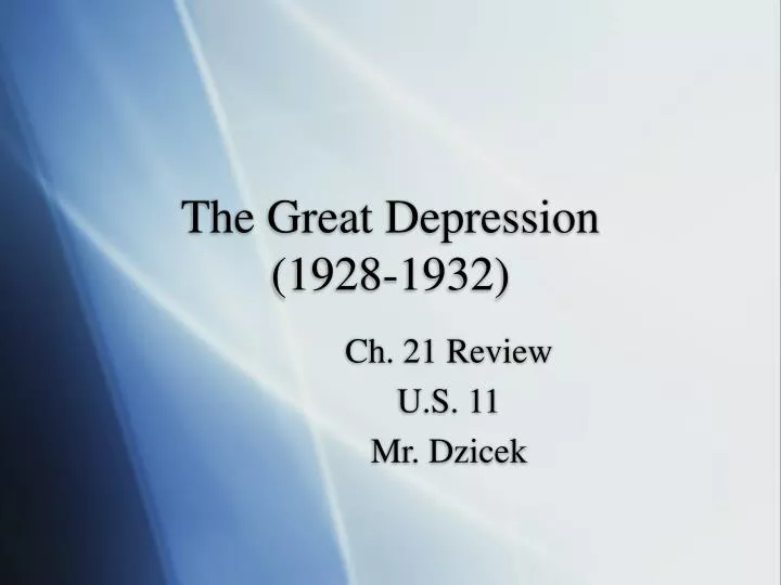 the great depression 1928 1932
