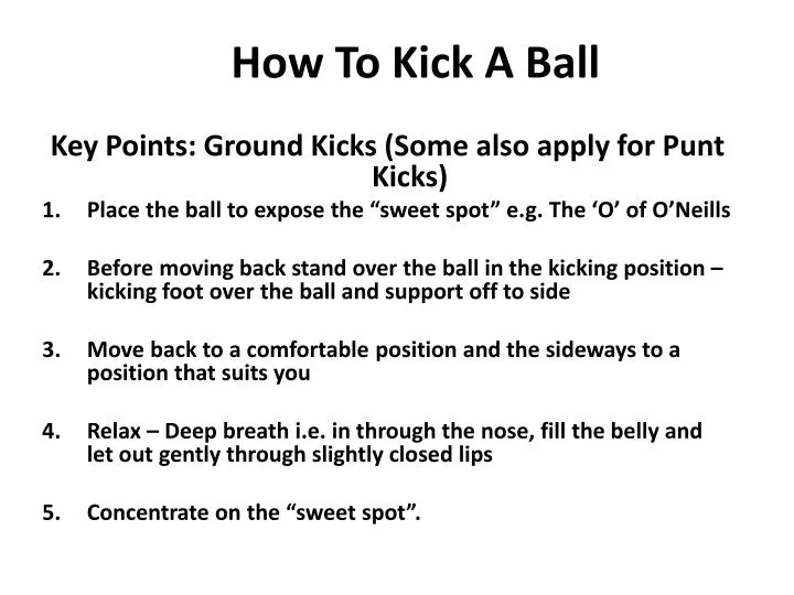 how to kick a ball
