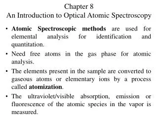 Chapter 8 An Introduction to Optical Atomic Spectroscopy