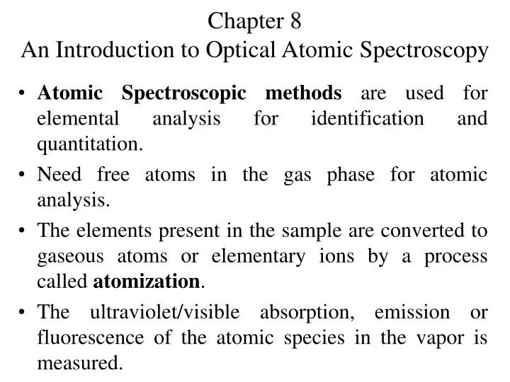 chapter 8 an introduction to optical atomic spectroscopy
