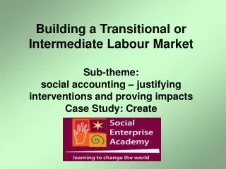 Building a Transitional or Intermediate Labour Market Sub-theme: social accounting – justifying interventions and provi
