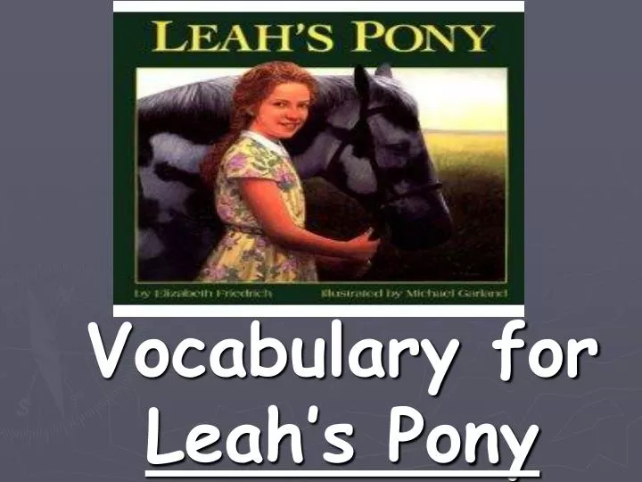vocabulary for leah s pony
