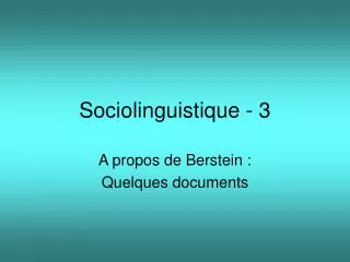 sociolinguistique 3