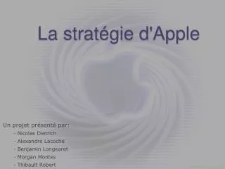 La stratégie d'Apple