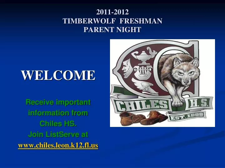 2011 2012 timberwolf freshman parent night