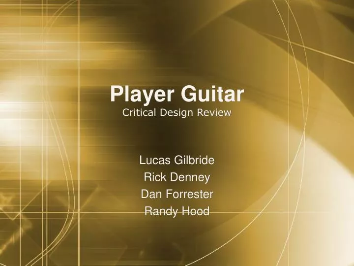 player guitar critical design review