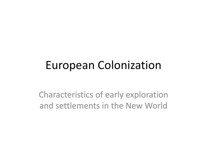 european colonization