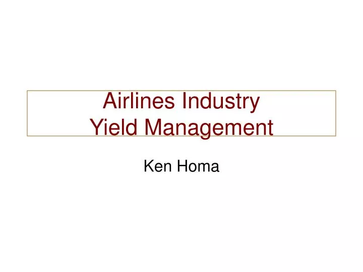 airlines industry yield management