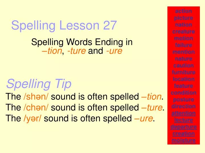 spelling lesson 27