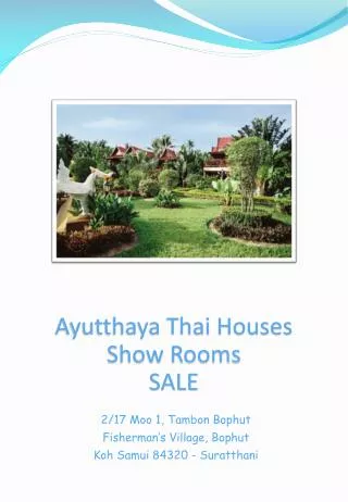 Ayutthaya Thai Houses Show Rooms SALE