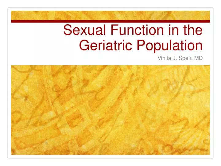 sexual function in the geriatric population