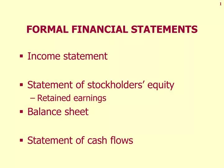 formal financial statements