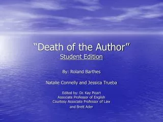 “Death of the Author” Student Edition