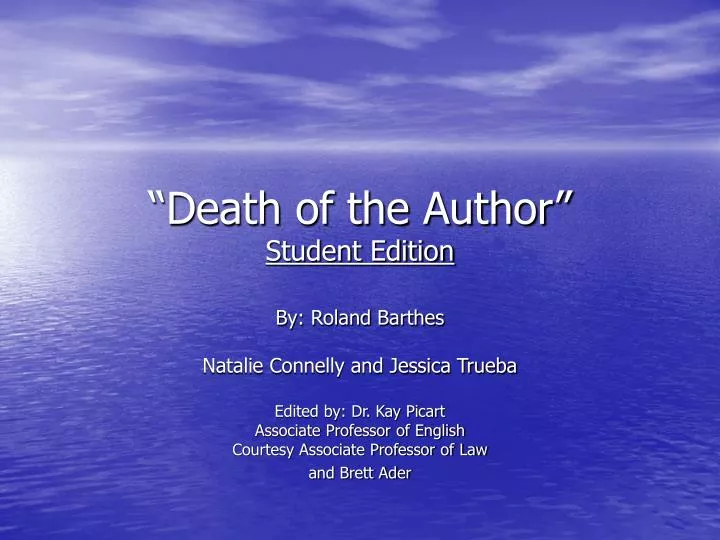 death of the author student edition