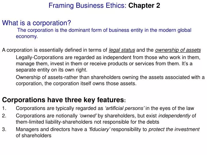framing business ethics chapter 2