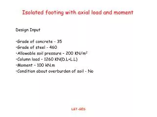 Isolated footing with axial load and moment
