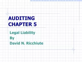 AUDITING CHAPTER 5