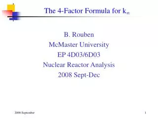 The 4-Factor Formula for k 