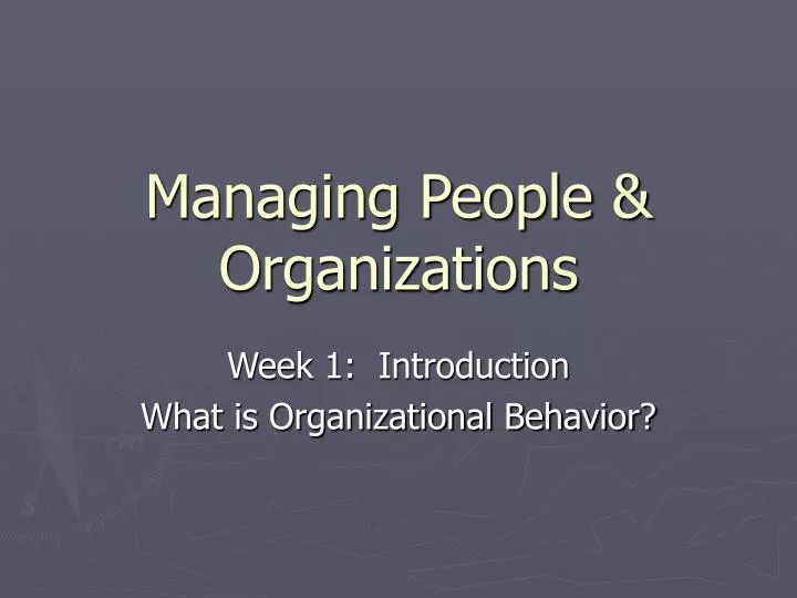 managing people organizations