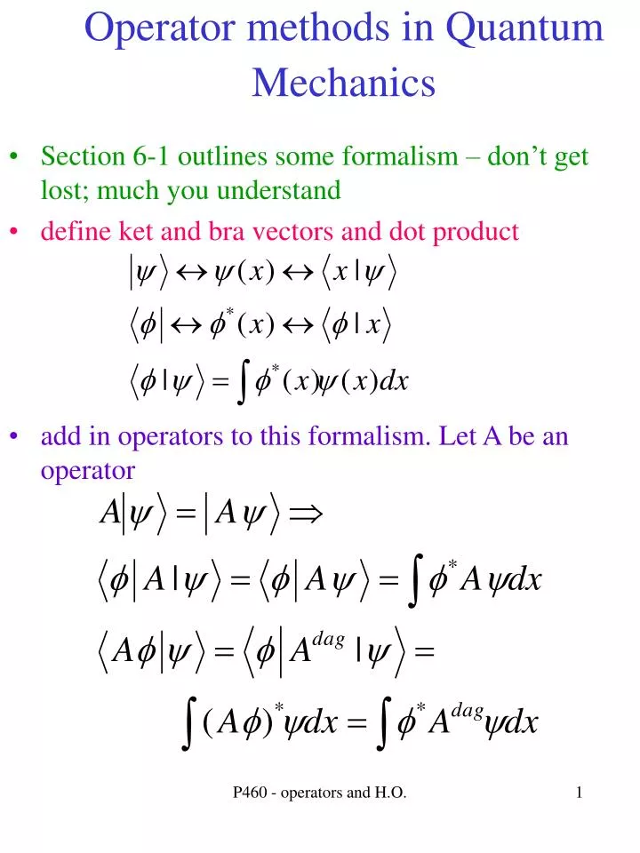 operator methods in quantum mechanics