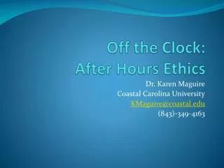 Off the Clock: After Hours Ethics